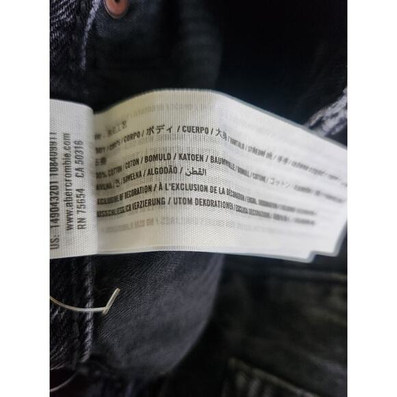 Abercrombie and Fitch Mid Rise Boyfriend short black wash sz 4/27 beach rodeo - Picture 6 of 9